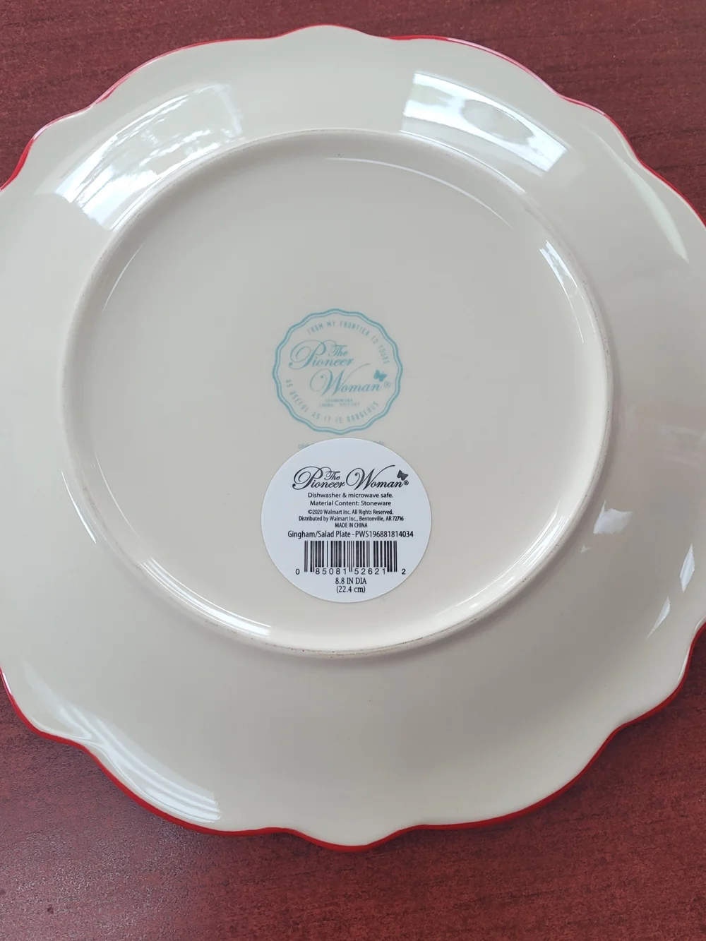 The Pioneer Woman Red and Cream Gingham Cow Salad Plate